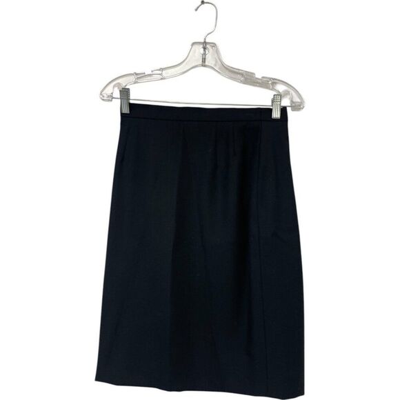 Escada Margaretha Ley Womens Straight Wool Skirt Size 36 US 4 Black Pencil VTG - Picture 1 of 8